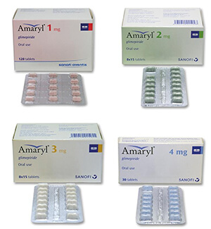 Amaryl (Glimepiride) 1mg 2mg 3mg 4mg Tablets x 1's