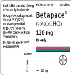Betapace (Sotalol) 120mg Tablets x 1's