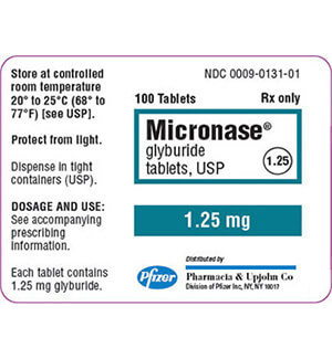 Micronase (Glyburide) 1.25mg Tablets x 1's