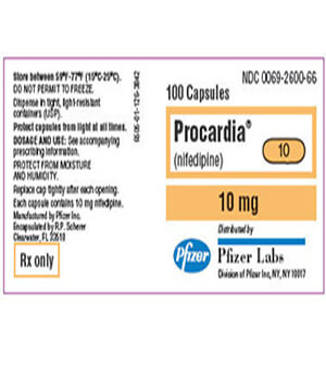 Procardia (Nifedipine) 10mg  x 1's