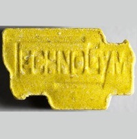 Yellow And White Technogym 330mg MDMA x 1's