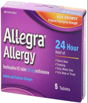 Allegra (Fexofenadine) 60mg, 120mg, 180mg Tablets x 1's