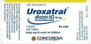 Uroxatral (Alfuzosin) 10mg Tablets  x 1's